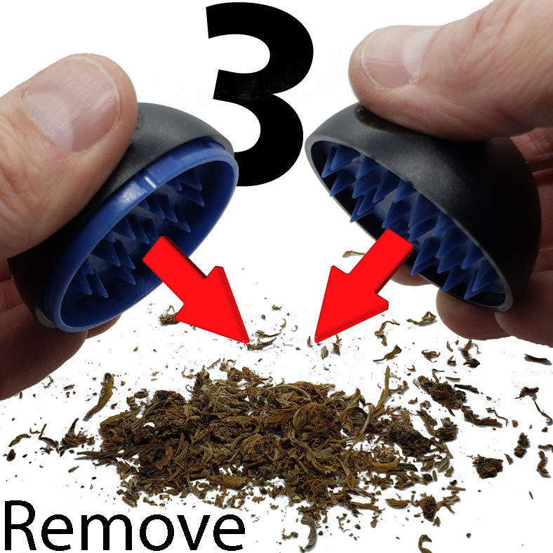 How to use Herby's Twist herb grinderball, dump herb from herb grinder 